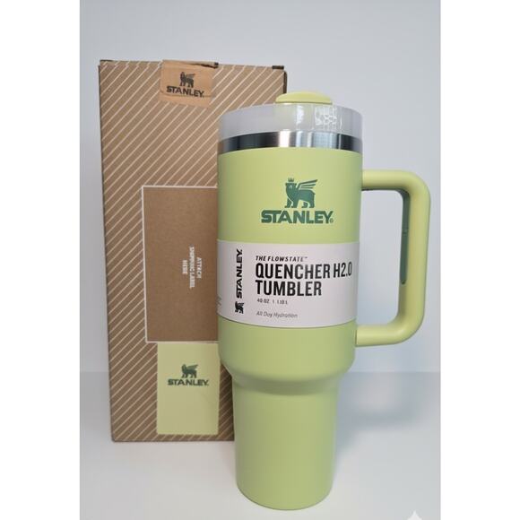 NEW Stanley Quencher H2.0 FlowState Large 40oz Tumbler - Citrus Green-Straw - Picture 1 of 2